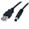 StarTech.com Cable Adaptador 2m USB A Macho a Conector Coaxial Barrel Alimentación Corriente Tipo M