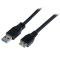 StarTech.com Cable Certificado 1m USB 3.0 Super Speed SS Micro USB B Macho a USB A Macho Adaptador -