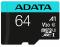 Micro Secure Digital Premier A2  ADATA UHS-I 64GB - 64 GB, Negro, UHS-I Class 10