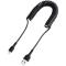 StarTech.com Cable de 1m USB a Lightning MFi, Cable en Espiral de Carga para iPhone, Negro, con Recu
