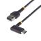 StarTech.com Cable 1m USB A a USB C Acodado - en Ángulo Recto - Cable USB-C de Carga Rápida - de A