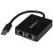 StarTech.com Adaptador Tarjeta de Red NIC Externa USB 3.0 2 Puertos Gigabit Ethernet RJ45 y Puerto U