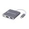 Adaptador Tipo C a HDMI + USB 3.0 + PD Naceb Technology NA-0111 - Plata, USB C, HDMI + USB 3.0 + PD