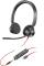 POLY Auriculares estéreo Blackwire 3325 + conector de 3,5 mm + adaptador USB-C/A