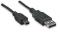 Manhattan 302340 cable USB USB 2.0 3 m USB A Mini-USB B Negro