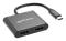 Manhattan Adaptador multipuerto con USB tipo C macho a dos puertos HDMI (hasta 4K@60Hz), USB-A (480 