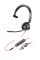 Poly Auriculares monoaurales USB-C Blackwire 3315 con certificación de Microsoft Teams + conector d