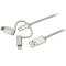 StarTech.com Cable Trenzado de 1m USB a Lightning USB-C y Micro USB - Cable Cargador para Teléfono 