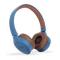 AUDIFONOS DIADEMA BLUETOOTH GHIA N2 HIFI SOUND AZUL/CAFE 10M ALCANCE BT 4.2 BATERIA 300MAH GAC-182A