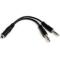 ADAPTADOR AUDIO SPLITTER DE AUDIFONOS 2X MINI-JACK DE 3.5MM DE 3 PINES A MINI-JACK DE 4 PINES- AURICULARES - NEGRO - STARTECH.COM MOD. MUYHSFMM MUYHSFMM