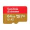 MEMORIA SANDISK EXTREME 64GB MICRO SDXC 170MB/S 4K CLASE 10 A2 V30 C/ADAPTADOR SDSQXAH-064G-GN6MA