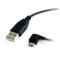 CABLE STARTECH.COM DE 1.8M USB A MICRO USB - USB 2.0 A A MICRO B ACODADO EN ANGULO A LA IZQUIERDA - NEGRO - CABLE MICRO USB B UUSBHAUB6LA