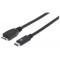 CABLE MANHATTAN USB 3.1 TIPO C / MACHO MICRO B DE 1 M 3AMP COLOR NEGRO 353397