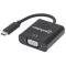 CONVERTIDOR MANHATTAN VIDEO USB TIPO C A SVGA HEMBRA  COLOR NEGRO 151771