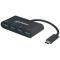 HUB USB -C (3.1) MANHATTAN 4 PUERTOS COLOR NEGRO 162746