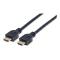 CABLE MANHATTAN HDMI 2.0  M-M  DE ALTA VELOCIDAD CON ETHERNET PARA PARED (INTRAMURO)  5.0 MTS  BLINDADO NEGRO 353953