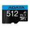 AUSDX512GUICL10A1-RA1 Memoria ADATA 512GB MicroSD Premier con adaptador SD clase10 A1 U1 V10 100MB/s