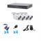 Kit CCTV EPCOM TURBOHD 1080P, 4 B8TURBOXW (bullet exterior 2.8mm gran angular), transceptores, conectores y fuente de poder profesional