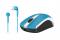 PACK MOUSE INALAMBRICO BLUE EYE GENIUS MH-8100 BATERIA RECARGABLE Y AURICULARES ALAMBRICOS AZUL 31280001402