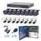 Sistema TURBOHD 1080P H.265+ Incluye DVR 16 ch / 8 cámaras bala (interior - exterior, 2.8mm)  / 8 domos eyeball (interior - exterior, 2.8mm) / transceptores / conectores / Fuente de poder profesional Heavy Duty 20A, Hasta 15Vcd para Larga Distancia KEVTX8