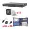 Sistema Hikvision KH1080P16BW, TURBOHD 1080p Incluye DVR 16 Canales / 16 Cámaras mini bullet 2.8mm / transceptores / conectores / Fuente de poder profesional Heavy Duty 20A, Hasta 15Vcd para Larga Distancia.