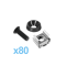 Kit de 80 tornillos con arandela y tuerca enjaulada para rack. LP-TAT