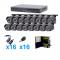 Sistema TURBOHD 1080P, 16 B8TURBOX(Bullet Exterior 2.8mm Gran Angular), Transceptores, Conectores y Fuente de Poder Profesional TURBOBX16
