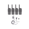 Kit de 4 radios Tkpro TX600 5W de Potencia, Scrambler de Voz, Alta Cobertura, 400-470 MHz, 16 canales preconfigurados, incluye auriculares manos libres TXEHK TX600KIT