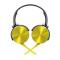 AUDIFONO TIPO DIADEMA SONY ZX-450, MANOS LIBRES, COLOR AMARILLO CON NEGRO, PLEGABLES CON OREJERAS GIRATORIAS Y CARCASA DE ALUMINIO MDR-ZX450/Y