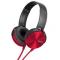 AUDIFONO TIPO DIADEMA SONY ZX-450, MANOS LIBRES, COLOR ROJO, PLEGABLES CON OREJERAS GIRATORIAS Y CARCASA DE ALUMINIO MDR-ZX450/R