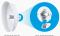 PowerBeam 802.11ac hasta 450 Mbps, antena integrada de 27 dBi, con anillo aislante PBE5AC500ISO