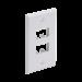 Placa de Pared Vertical Clásica, Salida Para 4 Puertos Mini-Com, Color Blanco Mate CFP4IW