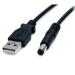 StarTech.com Cable Adaptador 2m USB A Macho a Conector Coaxial Barrel Alimentación Corriente Tipo M