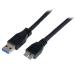 StarTech.com Cable Certificado 1m USB 3.0 Super Speed SS Micro USB B Macho a USB A Macho Adaptador -