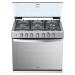 Whirlpool WER5100S estufa Integrado Gas licuado de petróleo (GLP) Gris, acero satinado