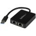 StarTech.com Adaptador Tarjeta de Red NIC Externa USB 3.0 2 Puertos Gigabit Ethernet RJ45 y Puerto U