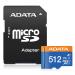 Micro Secure Digital ADATA Premier A1 UHS-I 512GB Class 10 - Velocidad de lec/esc 100/25 (MB/s). AUS