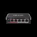 Switch PoE+ / 4 Puertos 10/100 Mbps PoE+ (af / at) / 1 Puerto 10/100 Mbps Uplink / Modo Extendido ha