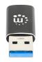 Manhattan 153980 cambiadores de género de cables USB A USB C Negro