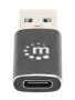 Manhattan 153980 cambiadores de género de cables USB A USB C Negro