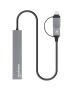 Manhattan 181006 nodo concentrador USB 3.2 Gen 1 (3.1 Gen 1) Type-A 5000 Mbit/s Gris