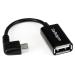 StarTech.com Cable Adaptador Micro USB a USB OTG Acodado a la Derecha de 12cm - Macho a Hembra