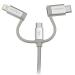 StarTech.com Cable Trenzado de 1m USB a Lightning USB-C y Micro USB - Cable Cargador para Teléfono 