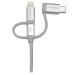 StarTech.com Cable Trenzado de 1m USB a Lightning USB-C y Micro USB - Cable Cargador para Teléfono 