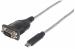 Manhattan 0.45m, USB-C/Serial USB-C De serie Negro, Plata adaptador de cable