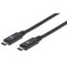 CABLE MANHATTAN USB-C V3.1, C-C 1.0M NEGRO 10GBPS 5A  355223