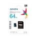 MEMORIA ADATA MICRO SDXC/SDHC UHS-I 64GB CLASE 10 A1 100MB/25MB SEG C/ADAPTADOR AUSDX64GUICL10A1-RA1