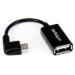 CABLE ADAPTADOR MICRO USB A USB OTG ACODADO A LA DERECHA DE 12CM - MACHO A HEMBRA - STARTECH.COM MOD. UUSBOTGRA UUSBOTGRA