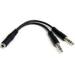 ADAPTADOR AUDIO SPLITTER DE AUDIFONOS 2X MINI-JACK DE 3.5MM DE 3 PINES A MINI-JACK DE 4 PINES- AURICULARES - NEGRO - STARTECH.COM MOD. MUYHSFMM MUYHSFMM
