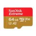 MEMORIA SANDISK EXTREME 64GB MICRO SDXC 170MB/S 4K CLASE 10 A2 V30 C/ADAPTADOR SDSQXAH-064G-GN6MA
